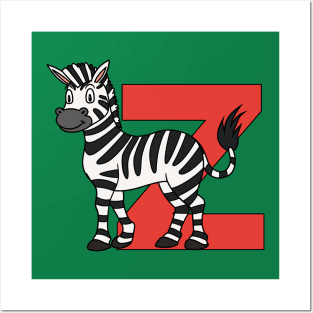 Letter Z with Zebra Posters and Art